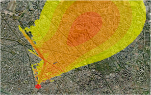 Dispersion d’un panache toxique des effluents gazeux issus d’une gare routière